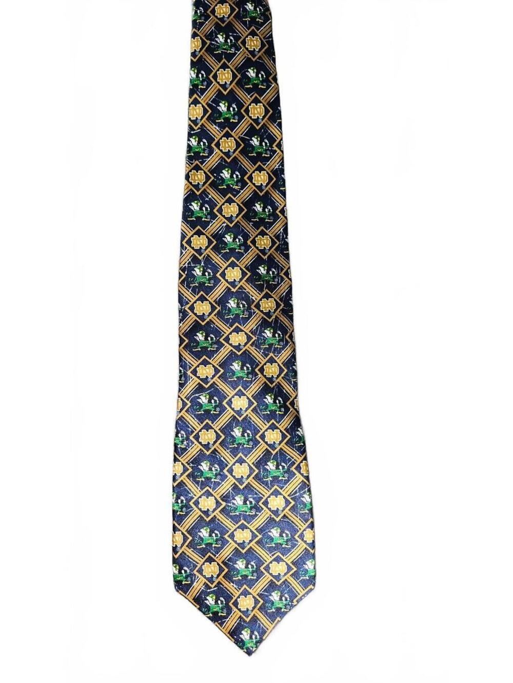 Vintage Notre Dame Silk Tie by Eagles Wings - Classic College Style